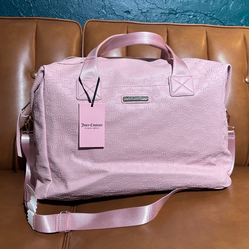 Juicy Couture GP Pink Diamond Bestseller Word Play Overnighter Duffle Bag
